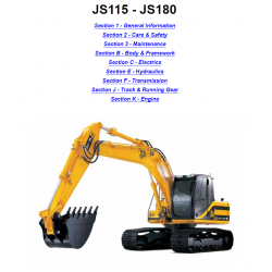 JCB instrukcje napraw + schematy + DTR: JCB Koparki ​​​​​​​JS115 - JS130 - JS130LC - JS145 - JS160 - JS180  - instrukcja naprawy